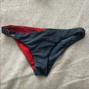 Hurley XS red and blue bikini bottoms